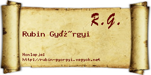 Rubin Györgyi névjegykártya