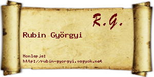 Rubin Györgyi névjegykártya